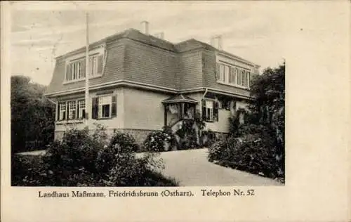 Ak Friedrichsbrunn Thale im Harz, Landhaus Maßmann