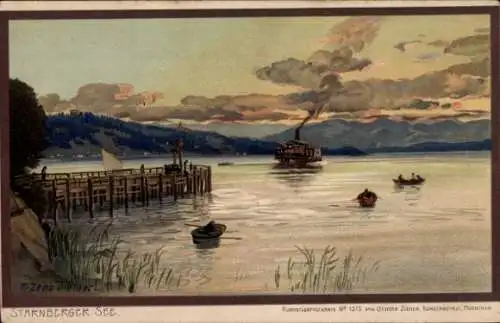 Künstler Litho Diemer, Zeno, Starnberg in Oberbayern, Starnberger See, Boote