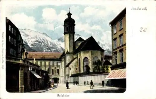 Ak Innsbruck in Tirol, Straßenpartie an der Hofkirche