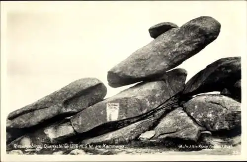 Ak Riesengebirge Schlesien, Quarksteine, Kammweg