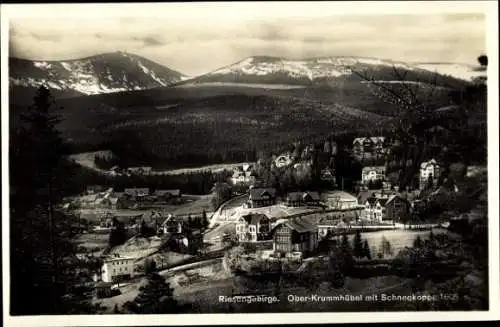 Ak Karpacz Górny Brückenberg Krummhübel Riesengebirge Schlesien, Gesamtansicht, Schneekoppe