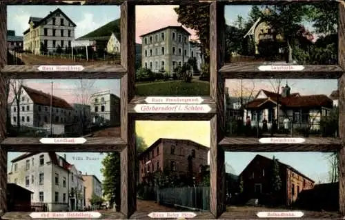 Ak Sokołowsko Görbersdorf Schlesien, Haus Storchburg, Haus Freudengrund, Rolandhaus