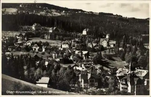 Ak Karpacz Krummhübel Riesengebirge Schlesien, Totalansicht, Brückenberg