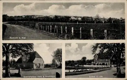 Ak Rothenhahn Rotenhahn Rumohr in Schleswig Holstein, Erbhof H. Lütt, Geschäftshaus Hans B. Horstman