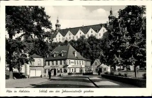 Ak Plön am See Holstein, Schloss, Blick von Johannisstraße