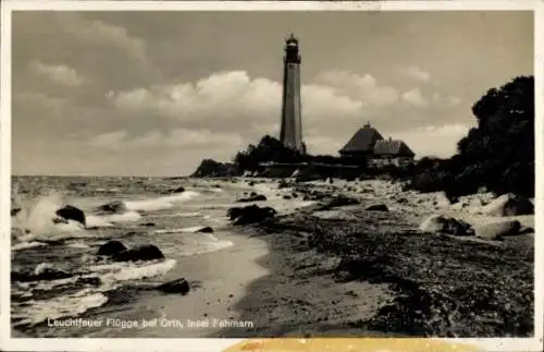 Ak Orth Insel Fehmarn, Leuchtturm Flügge