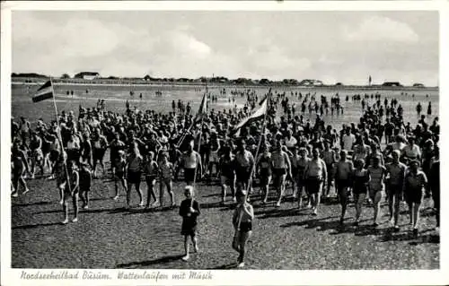 Ak Nordseebad Büsum, Wattenlaufen mit Musik