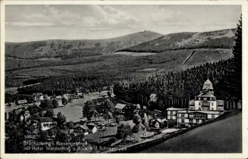 Ak Karpacz Górny Brückenberg Krummhübel Riesengebirge Schlesien, Hotel Waldschloss