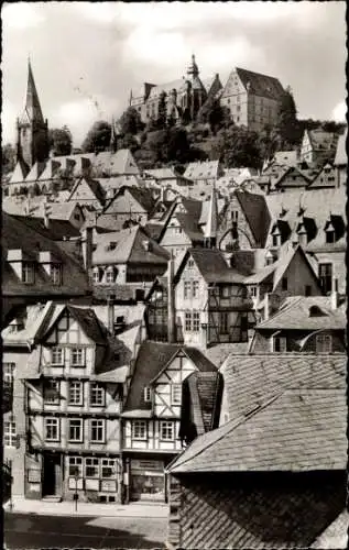 Ak Marburg an der Lahn, Universitätsstraße, Schloss, Marienkirche