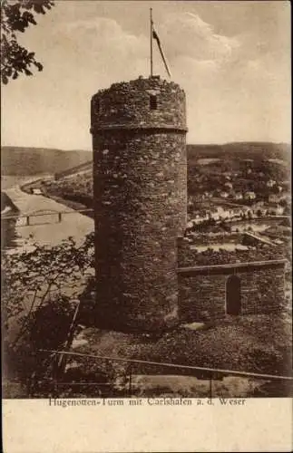 Ak Bad Karlshafen an der Weser, Hugenotten-Turm