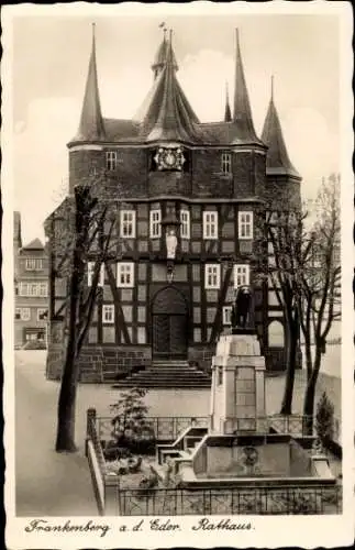 Ak Frankenberg an der Eder Hessen, Rathaus, Denkmal