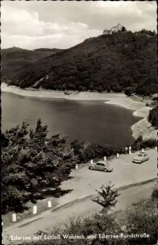 Ak Waldeck am Edersee Hessen, Schloss Waldeck, Edersee-Randstraße