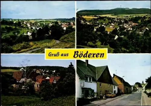 Ak Bödexen Höxter im Weserbergland, Panorama, Straßenpartie, Geschäft