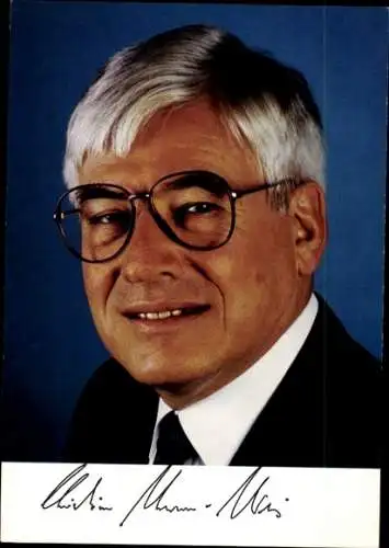 Ak Politiker Christian Schwarz-Schilling, Bundesminister für Post und Telekommunikation, Autogramm