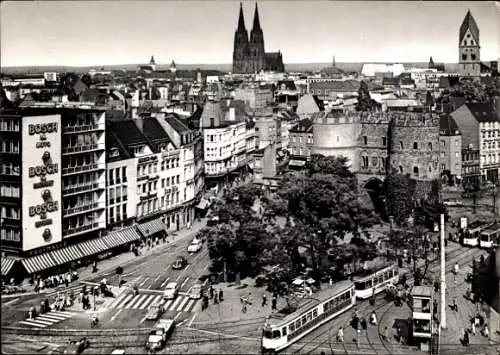 Ak Köln am Rhein, Hahnentor am Rudolfplatz, Straßenbahn, Dom