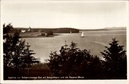 Ak Wendisch Rietz in der Mark, Schwarzhorn am Scharmützelsee, Ausblick von Scharmützelsee-Süd