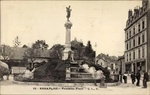 Ak Besançon les Bains Doubs, Fontaine Flore