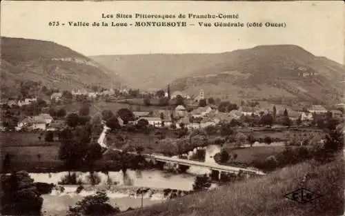 Ak Montgesoye Doubs, Gesamtansicht, Westseite, Vallee de la Loue