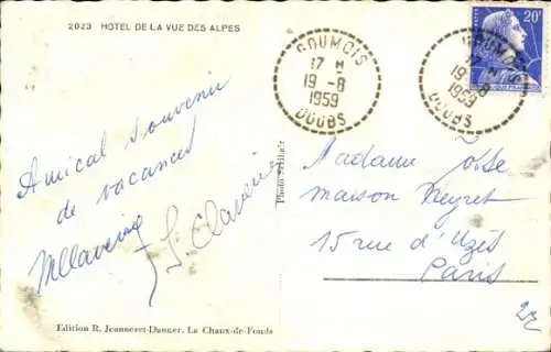 Ak Doubs, Hotel de la Vue des Alpes