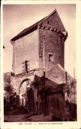 Ak Poligny Seine et Marne, Tour de la Sergenterie