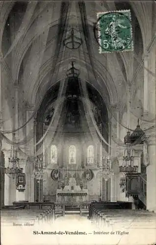 Ak Saint Amand de Vendome Loir et Cher, Interieur de l'Eglise