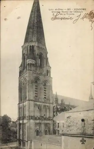 Ak Vendôme Loir et Cher, Clocher feodal de l'Abbaye de la Trinite