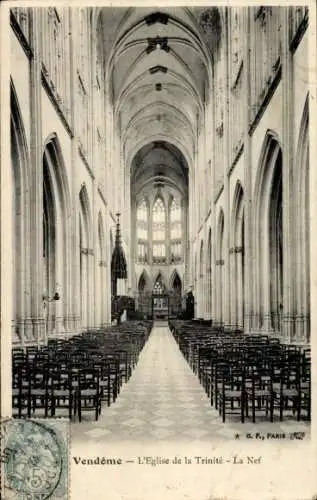 Ak Vendôme Loir et Cher, L'Eglise de la Trinite, La Nef