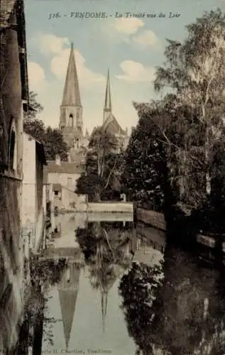 Ak Vendôme Loir et Cher, La Trinite vue du Loir