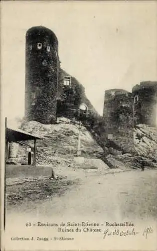 Ak Rochetaillée Loire, Ruines du Chateau