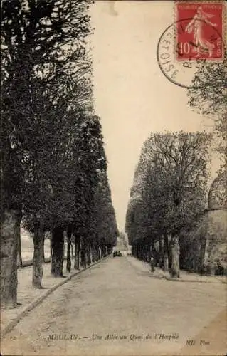 Ak Meulan en Yvelines, Une Allee au Quai de l'Hospice