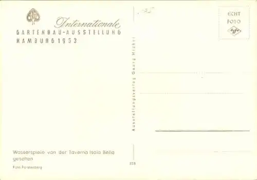 Ak Hamburg, Internationale Gartenbauausstellung 1953, Wasserspiele