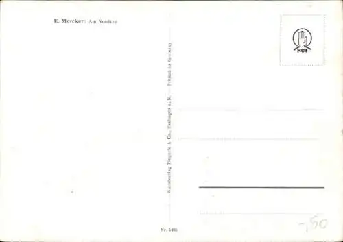 Künstler Ak Mercker, E., Am Nordkap, Norwegen