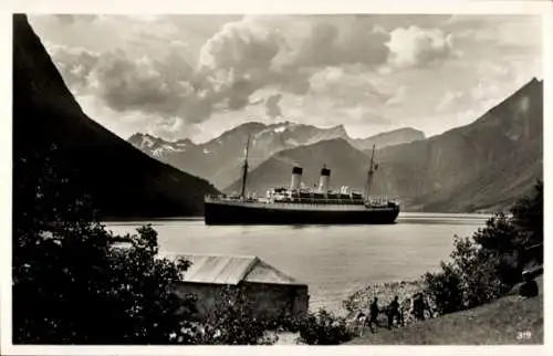 Ak Norwegen, Dampfschiff MS Monte Sarmiento, HSDG, Hardangerfjord