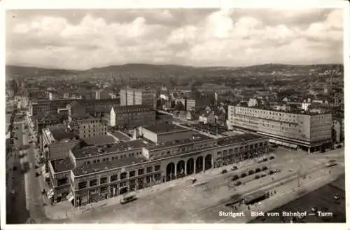 Ak Stuttgart am Neckar, Panorama vom Bahnhofturm gesehen