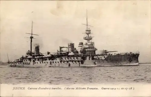 Ak Französisches Kriegsschiff Justice
