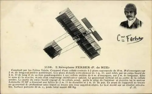 Ak-Flugzeug Ferber, gebaut von den Voisin Brothers