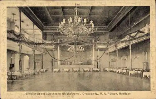 Ak Dresden Neustadt, Etablissement Deutsche Reichskrone, Tanzsaal