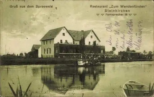 Ak Steinkirchen Lübben im Spreewald, Restaurant Zum Wendenfürsten