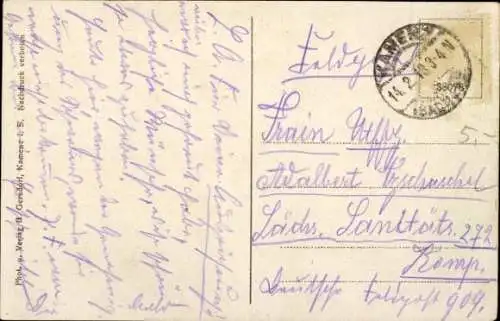 Ak Kamenz in Sachsen, Teilansicht, Eisenbahn, Portrait Lessing