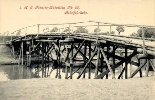 Ak 2. KS Pionier-Bataillon No. 22, Behelfsbrücke