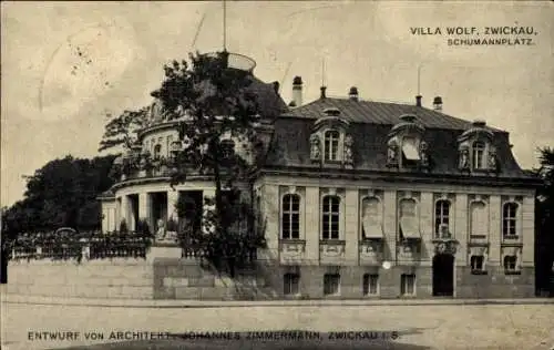 Ak Zwickau in Sachsen, Villa Wolf, Schumannplatz