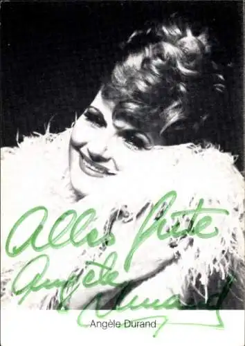 Ak Schauspielerin Angele Durand, Portrait, Autogramm