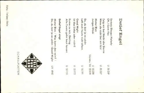 Ak Sänger Detlef Engel, Portrait, Autogramm