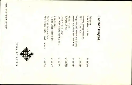 Ak Sänger Detlef Engel, Portrait, Autogramm