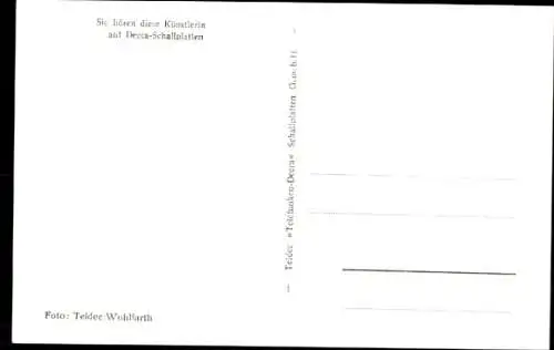 Ak Sängerin Christa Williams, Portrait, Decca Schallplatten, Autogramm