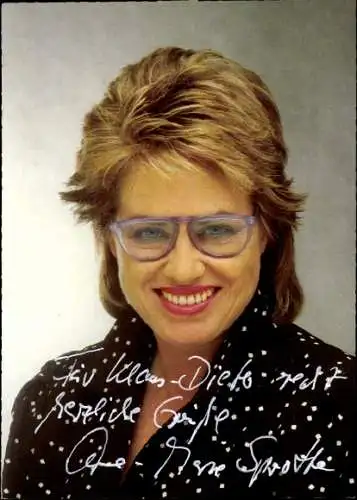 Ak Schauspielerin Anne-Marie Sprotte, Portrait, Autogramm