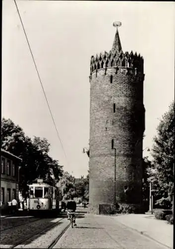 Ak Brandenburg an der Havel, Plauer Torturm, Straßenbahn