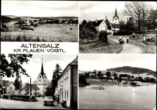 Ak Altensalz Neuensalz Vogtland, Gesamtansicht, Teilansichten, Kirche