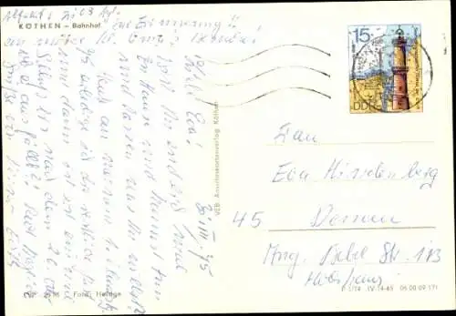 Ak Köthen in Anhalt, Bahnhof