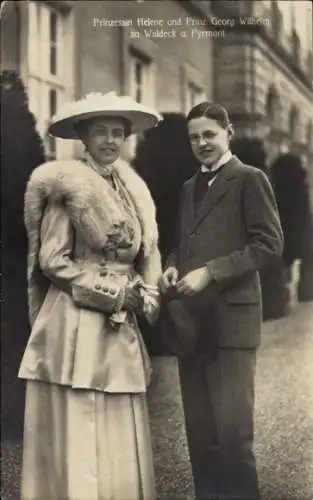 Ak Prinzessin Helene und Prinz Georg Wilhelm zu Waldeck und Pyrmont